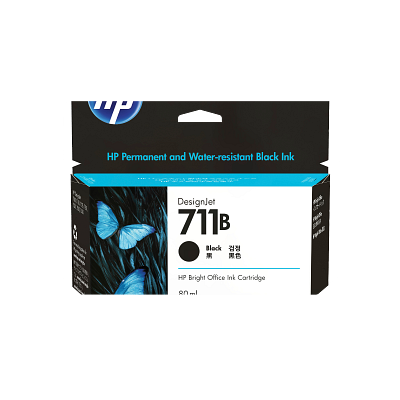 HP 711B 80-ml Black DesignJet Ink Cartridge