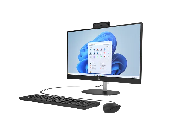 Series 3 of 5 HP Home Desktop PCs, HP All-in-One 24-cr0055m PC, Windows 11 Home, 23.8", AMD Ryzen™ 5, 16GB RAM, 1TB SSD, FHD