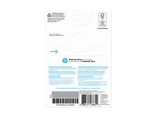 HP Premium Plus Photo Paper, Satin, 80 lb, 4 x 6 in. (101 x 152 mm), 100 sheets CR666A - Img_Rear_320_240