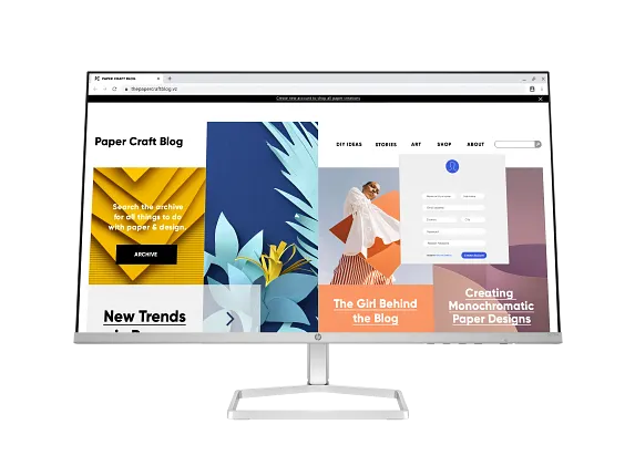 HP Home Monitors, HP Series 5 27 inch FHD White Monitor  - 527sw