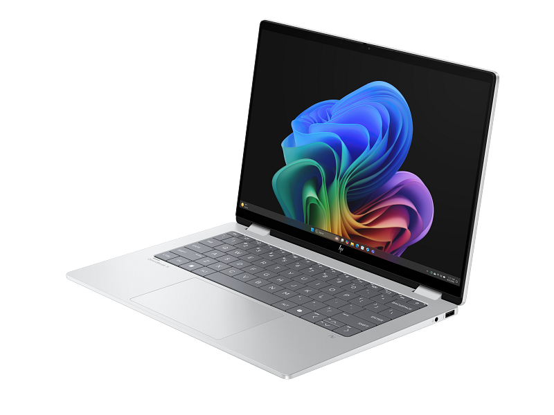 HP OmniBook X Flip 14 inch 2-in-1 Laptop Next Gen AI PC 14-fm0000_Product_Glacier silver_Product Only_Left facing