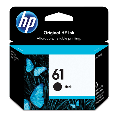 HP 61 Original Ink Cartridge - Single Pack - Inkjet - Standard Yield - 170 Pages - Black - 1 Each