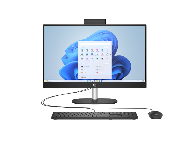 23C1-AMD OPP HP 24 inch All-in-One Desktop PC JetBlack T NT Fixed CheddarGouda Win11 CoreSet Front C