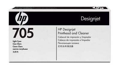 HP 705 Light Cyan DesignJet Printhead and Printhead Cleaner