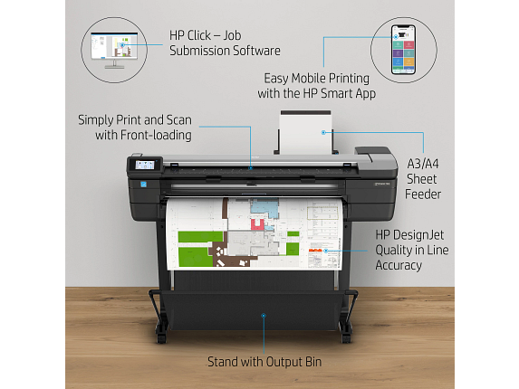 HP DesignJet T830 Large Format Multifunction Wireless Plotter