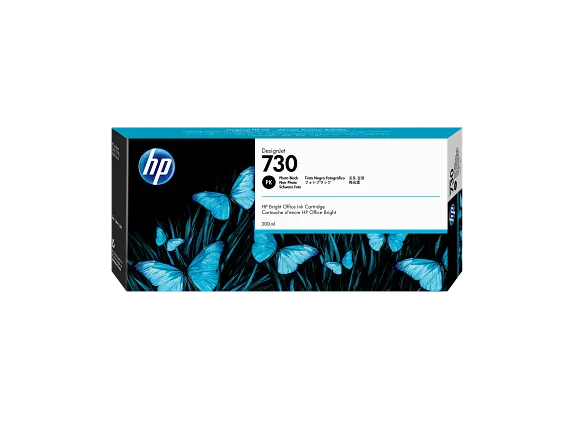 Ink Supplies, HP 730 300-ml Photo Black DesignJet Ink Cartridge, P2V73A