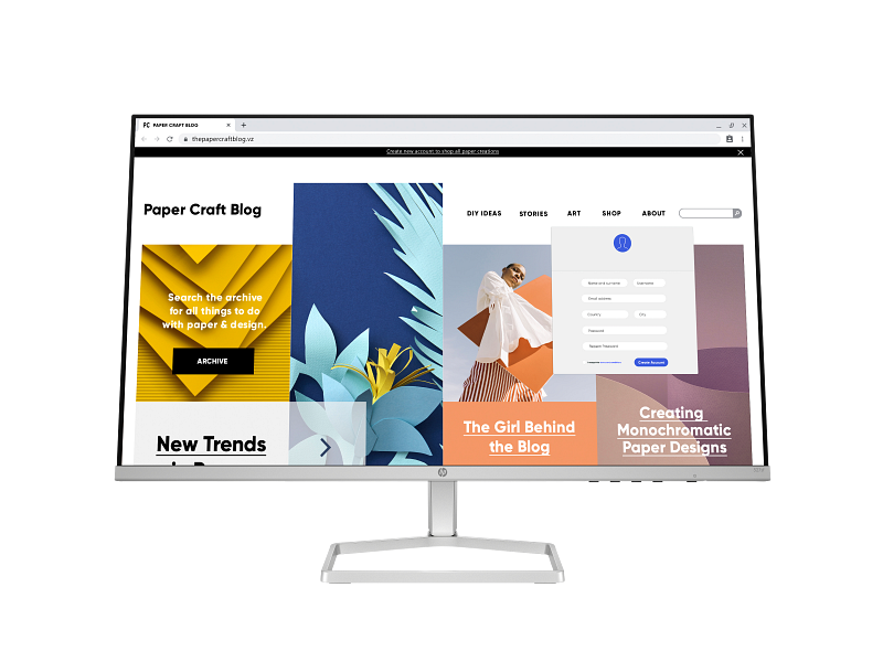 24C1 HP Series 5 27inch FHD Monitor JetBlack ScreenSH CoreSet Front WhiteBg