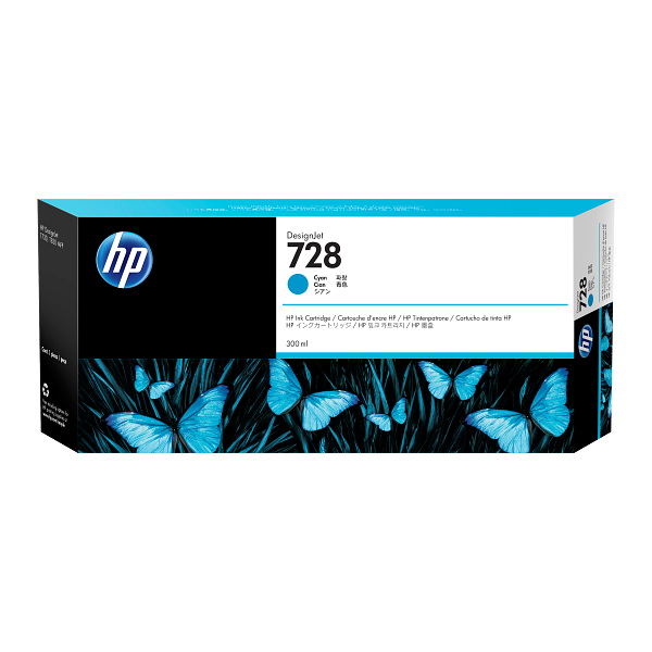 HP 728 300ml Cyan Ink Cartridge
