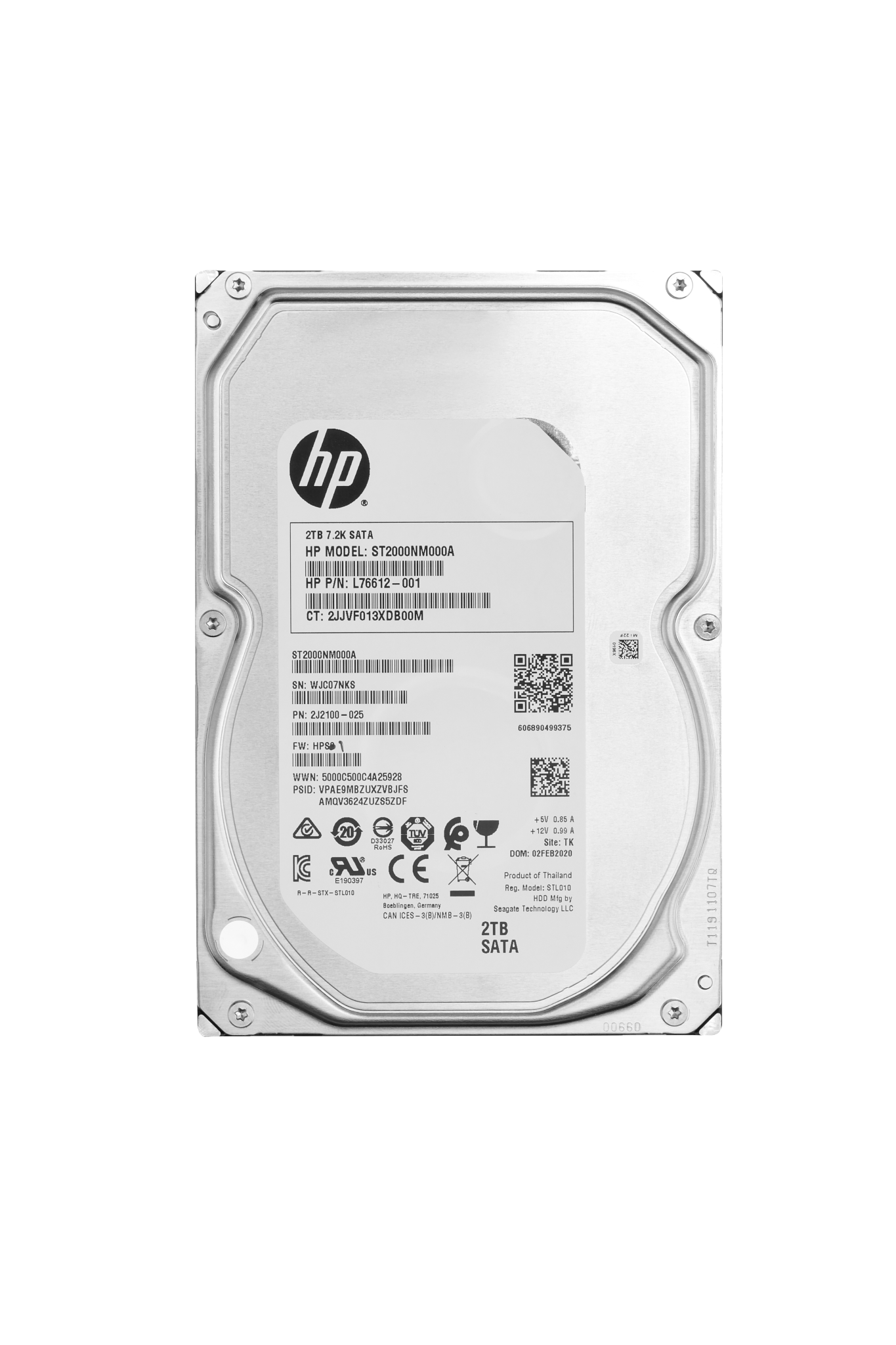 2TB 7200RPM SATA 3.5in Enterprise