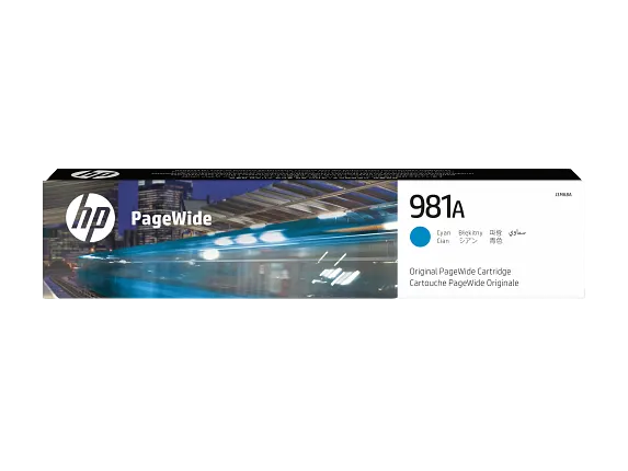 HP PageWide Supplies, HP 981A Cyan Original PageWide Cartridge, J3M68A