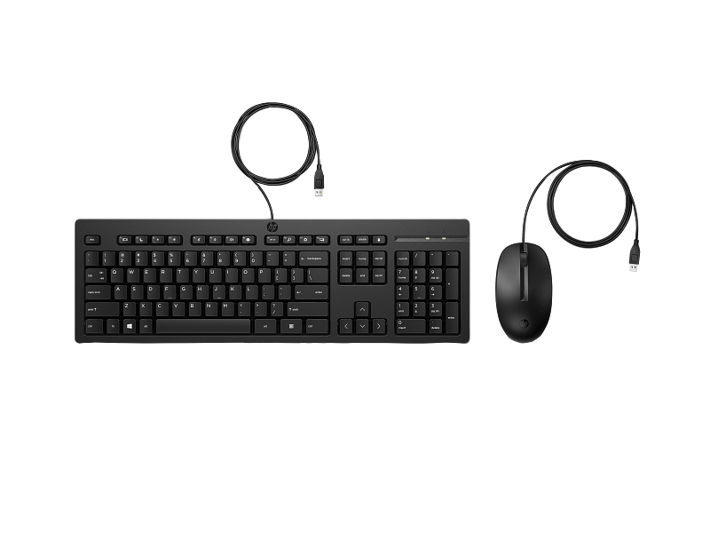 Combo de ratón y teclado con cable HP 225 (de arriba a abajo)