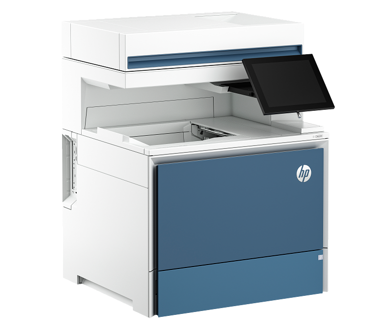 HP Color LaserJet Enterprise MFP 6800 - DN Transactional - AtmosphereBlue Catalog WhiteBG FrontRight
