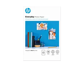 HP Everyday Photo Paper, Glossy, 52 lb, 4 x 6 in. (101 x 152 mm), 50 sheets CR758A