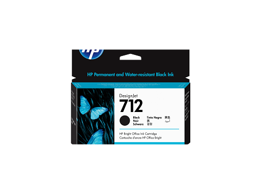 HP 712 80ml Black DesignJet Ink Cartridge, 3ED71A