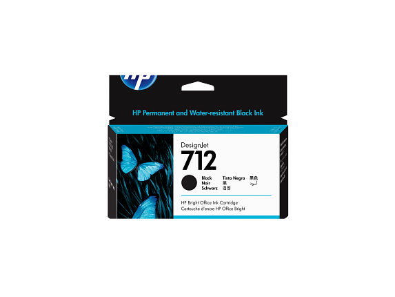 HP 712 80ml Black DesignJet Ink Cartridge, 3ED71A