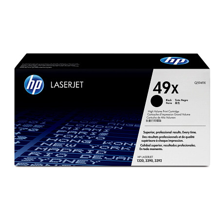 HP 49X Q5949X Nagykapacitású fekete toner / festékkazetta Laserjet 1320/ 3390/ 3392 sorozat nyomtatóihoz (6000 old.)