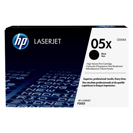 HP 05X CE505X nagykapacitású fekete toner / festékkazetta Laserjet P2055 sorozat nyomtatóihoz (6500 old.)