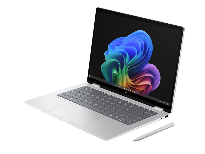 HP OmniBook X Flip 14 inch 2-in-1 Laptop Next Gen AI PC 14-fm0000_Product_Glacier silver_Product Only_Left facing מחשב נייד OmniBook X Flip 2-in-1 Next Gen AI 14-fm0006nj מבית HP