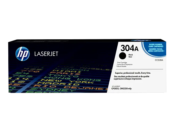 Tóner HP CC530A 304A negro original de 3500 páginas