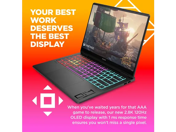 Series 10 of 14 HP Home Laptop PCs, OMEN Transcend Laptop 14, Windows 11 Home, 14", Intel® Core™ Ultra 9, 32GB RAM, 2TB SSD, NVIDIA® GeForce RTX™ 4070, 3K, Shadow black