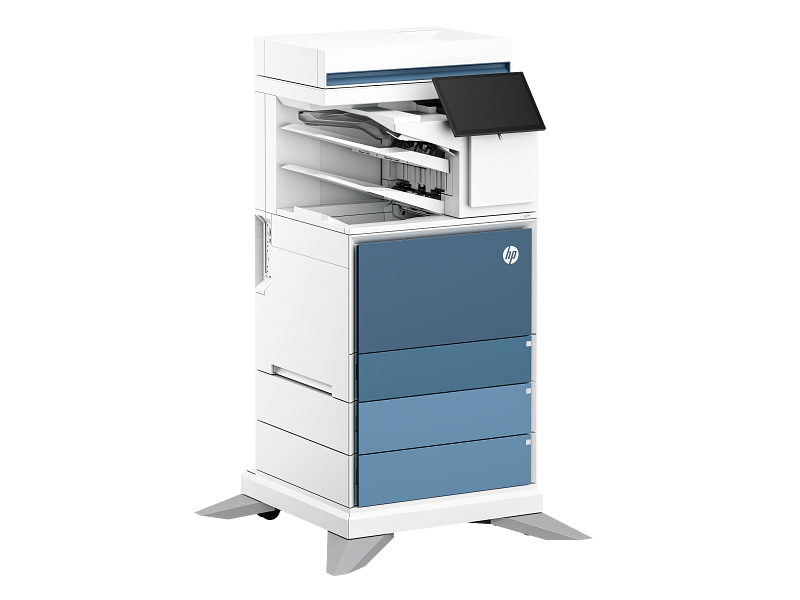 HP Color LaserJet Enterprise Flow MFP 6800 - ZFSW Transactional - AtmosphereBlue Catalog WhiteBG Fro