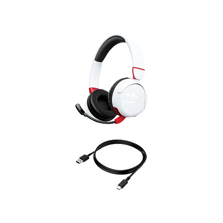 HP 7G8F2AA HyperX Cloud Mini – vezeték nélküli gamer headset (fehér)
