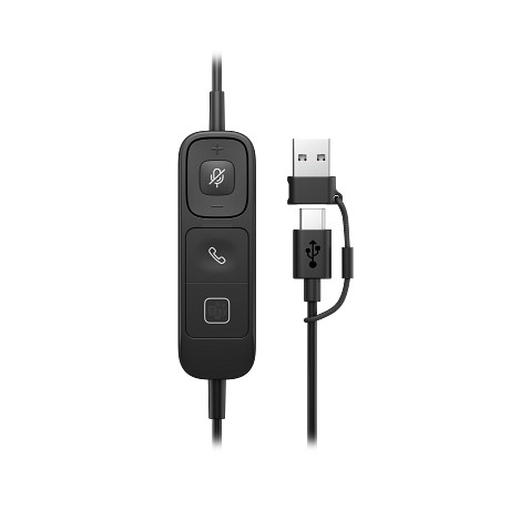 HP C01B6A6 Poly Mission 425 Stereo USB Wired Headset (Bulk)