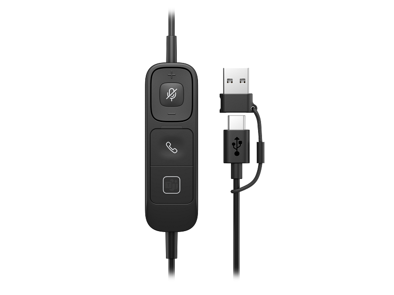 HP Poly Mission 425 USB Headset Connector Stereo Catalog TransparentBG OFF Front