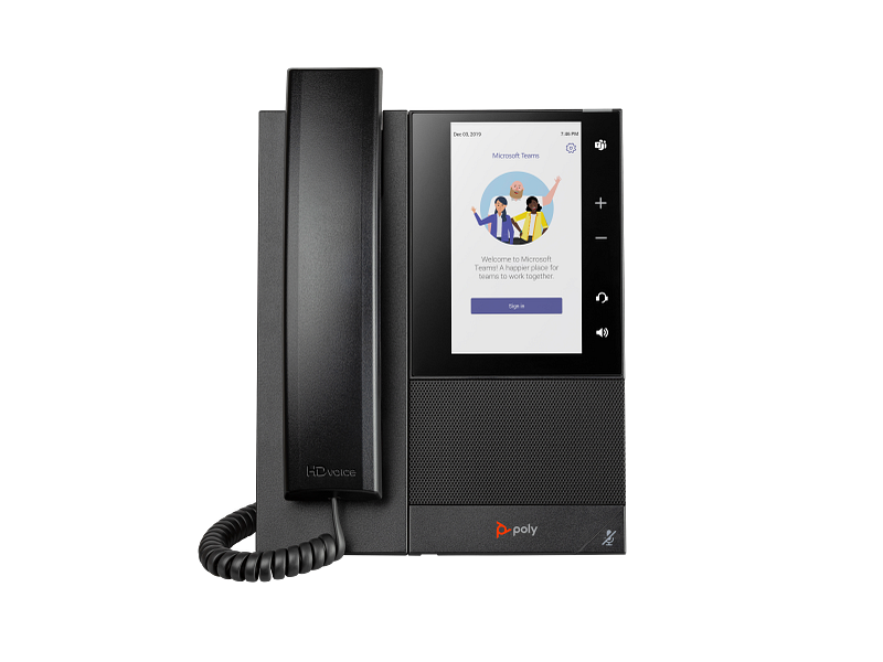 Poly CCX 500 with handset teams front sign in