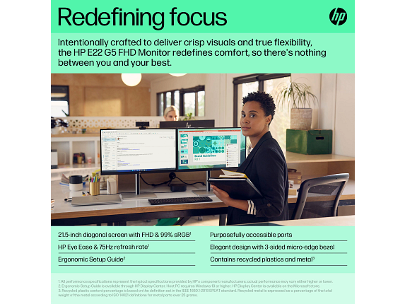HP E22 G5 FHD Monitor laptop