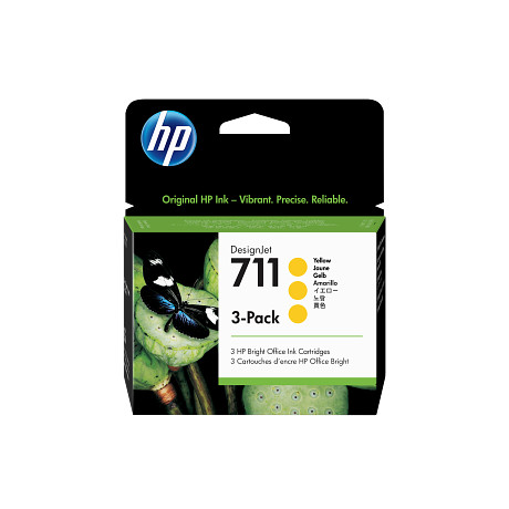 HP 711 CZ136A sárga tintapatron eredeti tripla csomag CZ136A T120 T125 T130 T520 T525 T530 3x29 ml