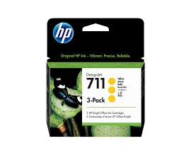 HP 711 3-pack 29-ml Yellow Designjet Ink Cartridge,CZ136A