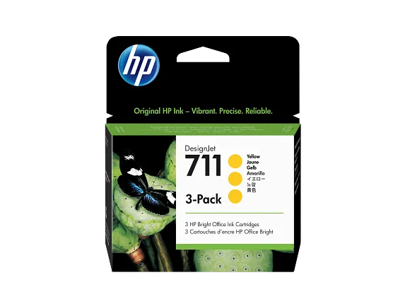 HP 711 3-pack 29-ml Yellow Designjet Ink Cartridge,CZ136A