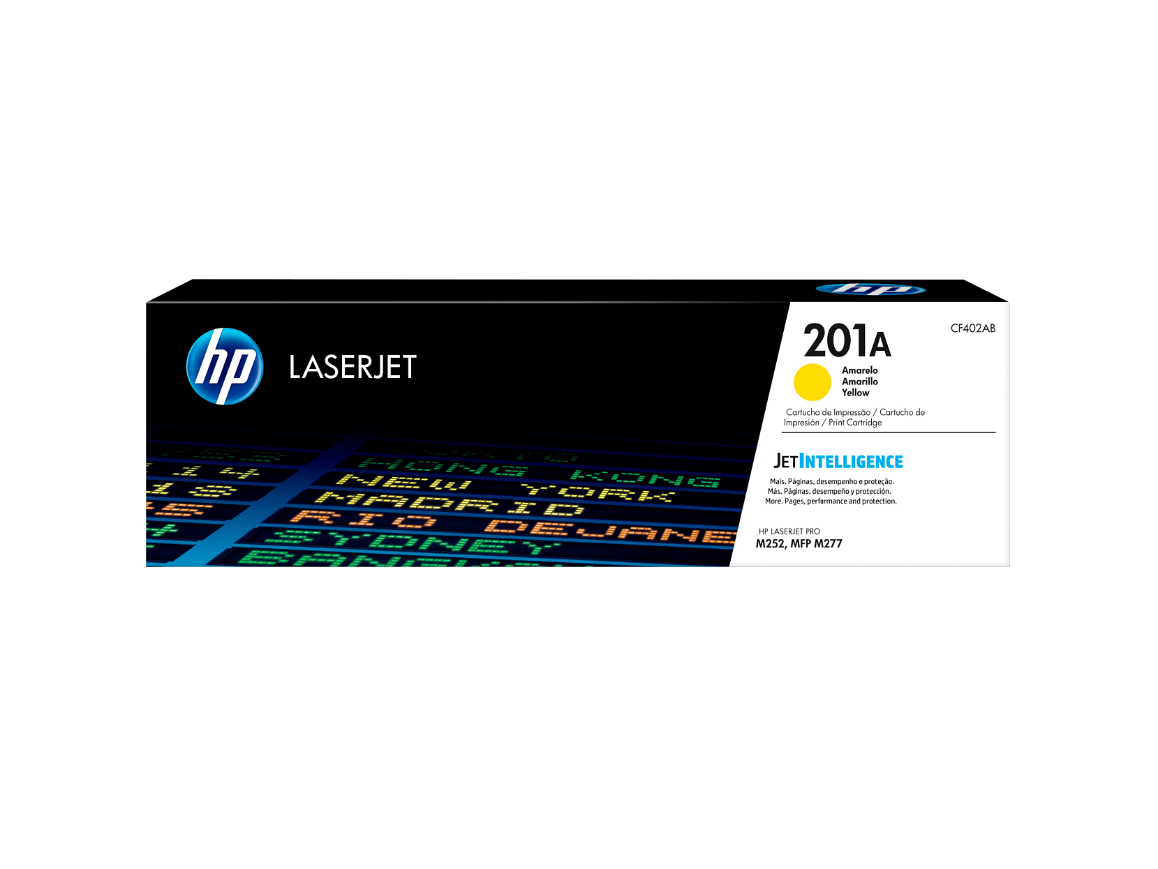 HP 201A Yellow Original LaserJet Toner Cartridge, ~1,330 pages, CF402A - Picture 1 of 7