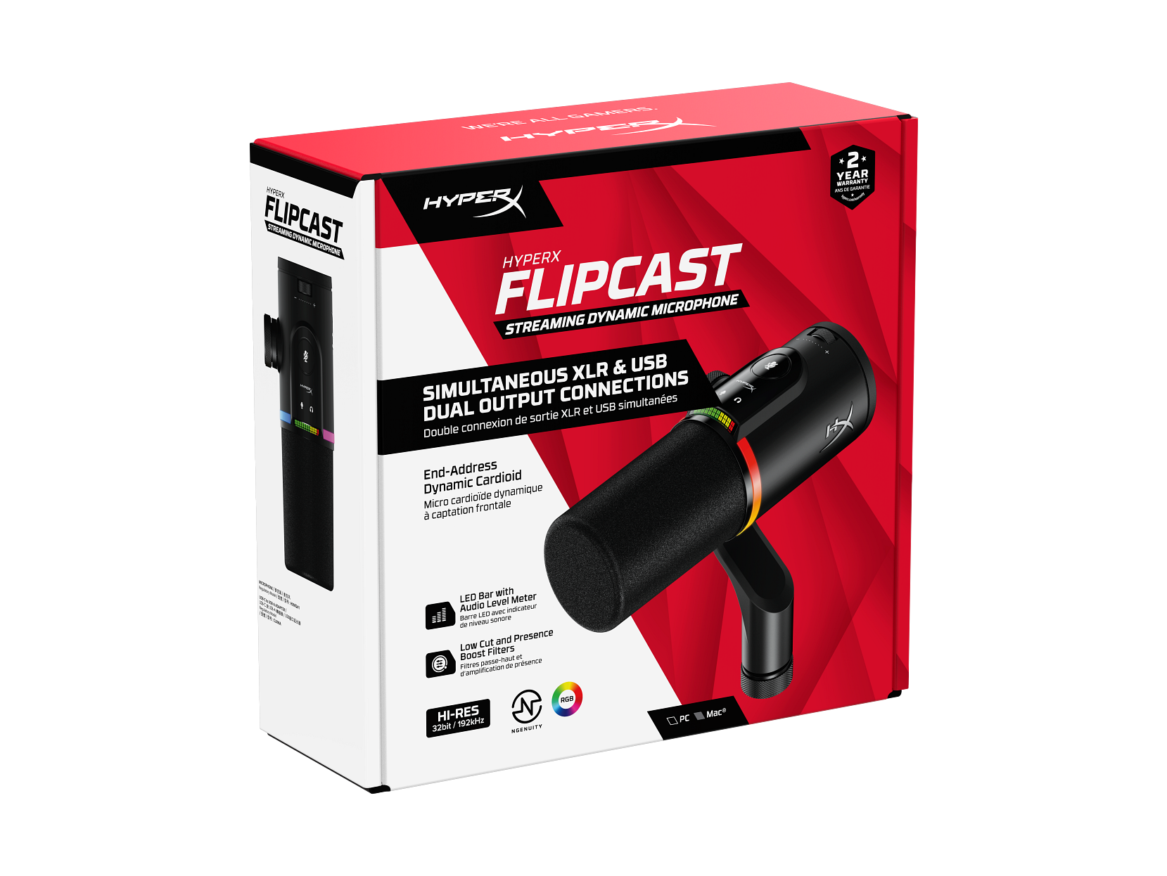 HyperX FlipCast - USB/XLR Dynamisches Mikrofon (Schwarz) - Bild 3 von 10