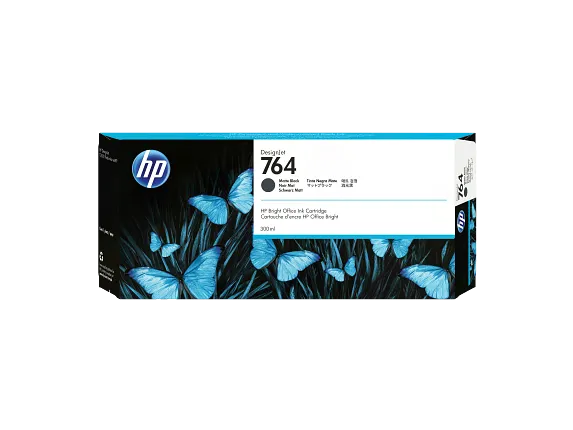 Ink Supplies, HP 764 300-ml Matte Black DesignJet Ink Cartridge, C1Q16A