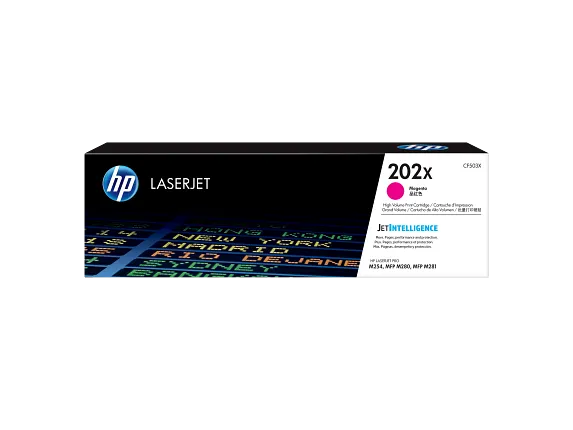 HP Laser Toner Cartridges and Kits, HP 202X High Yield Magenta Original LaserJet Toner Cartridge, CF503X