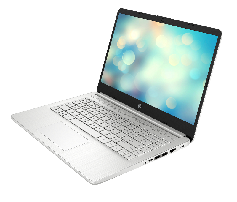 20C1 - HP 14-inch Laptop PC 14, Natural Silver, T, HD Cam, nonODD, nonFPR Freedos, Left Facing