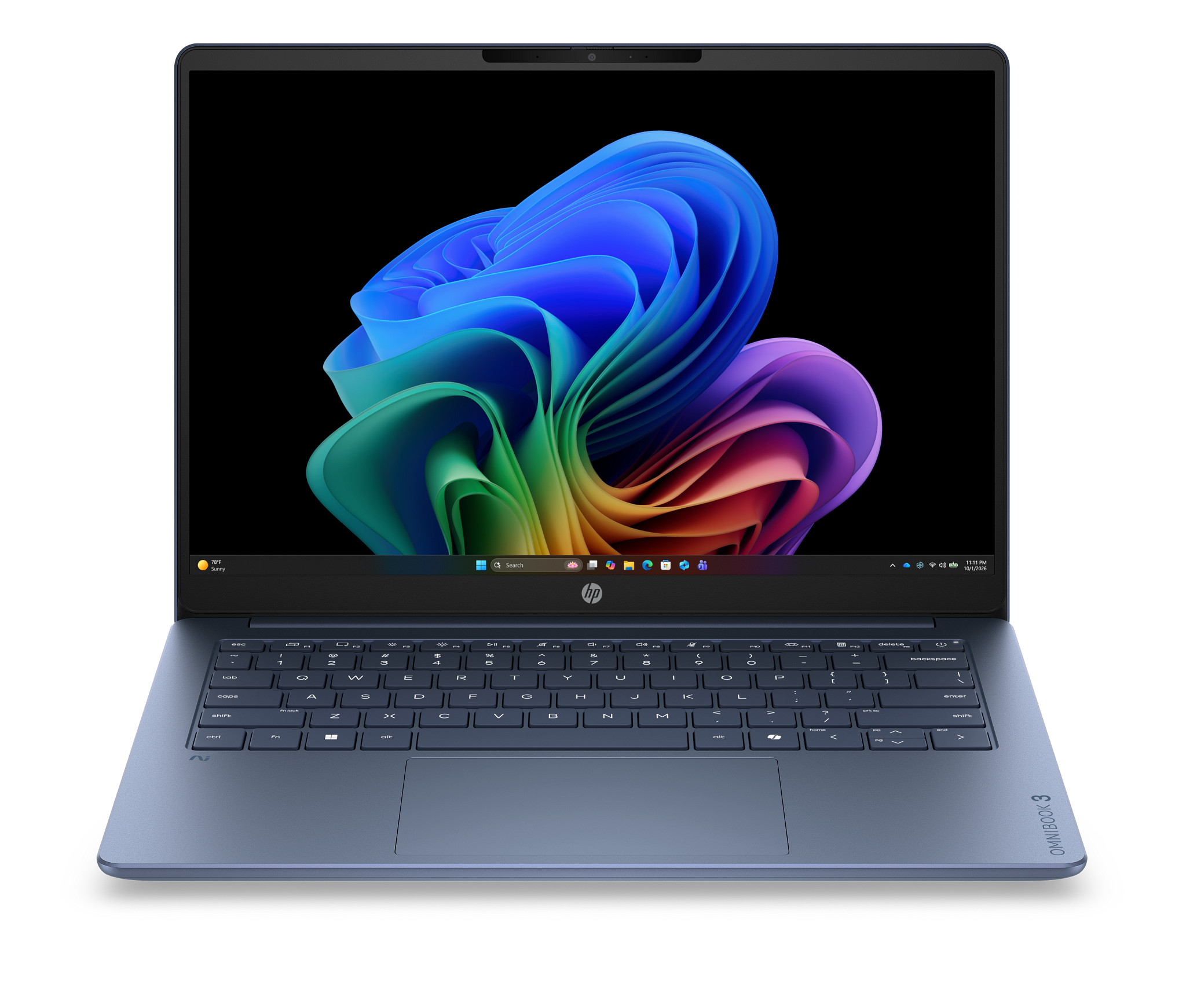 HP OmniBook 3 Laptop Next Gen AI 14, Windows 11 Home, 14", Snapdragon® X, 16GB RAM, 256GB SSD, 2K, Starlit blue