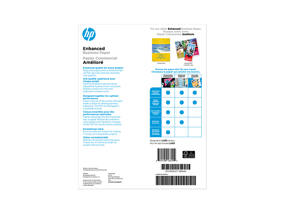 HP Enhanced Business Paper, Matte, 40 lb, 8.5 x 11 in. (216 x 279 mm), 150 sheets Q6543A - Rear
