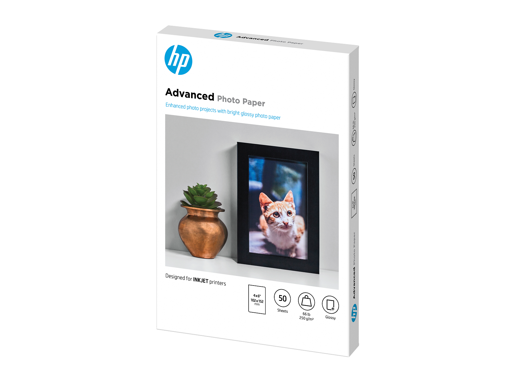Papier fotograficzny HP Advanced, błyszczący, 65 funtów, 4 x 6 cali. (101 x 152 mm), 50 arkuszy - Zdjęcie 2 z 10