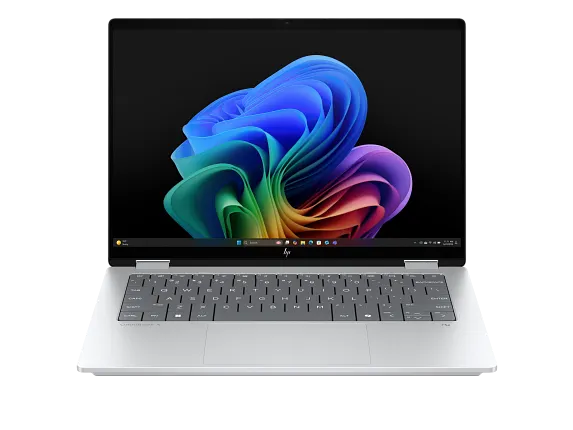 HP Home Laptop PCs, HP OmniBook X Flip Next Gen AI 14, Windows 11 Home, 14", Touch screen, Intel® Core™ Ultra 7, 16GB RAM, 512GB SSD, 2K, Glacier silver