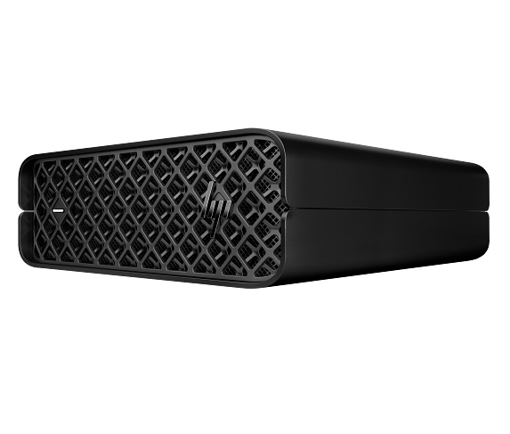 HP Z2 Mini G9 Desktop Workstation Hero Horizontal with Stand FrontLeft