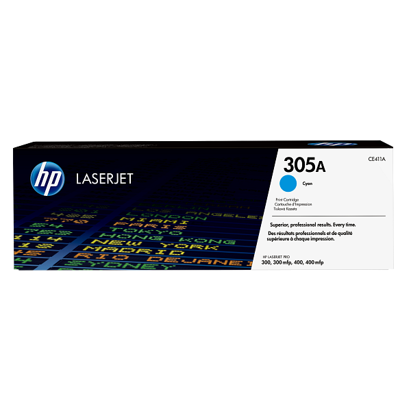 HP LaserJet 305A Cyan Print Cartridge EMEA, center facing