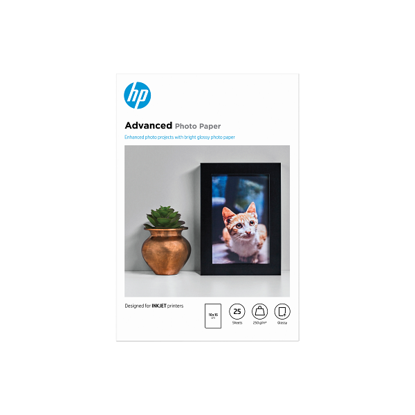 HP Advanced Photo Paper, Glossy, FSC, 10x15 cm, 25 shts, Q8691A Q8691-00009