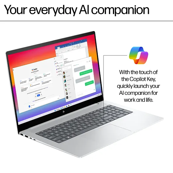 Series 16 of 16 HP Home Laptop PCs, HP Envy Laptop 17, Windows 11 Home, 17.3", Touch screen, Intel® Core™ Ultra 7, 16GB RAM, 512GB SSD, FHD, Glacier silver
