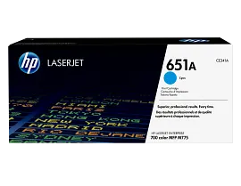 HP 651A Cyan Original LaserJet Toner Cartridge, CE341A