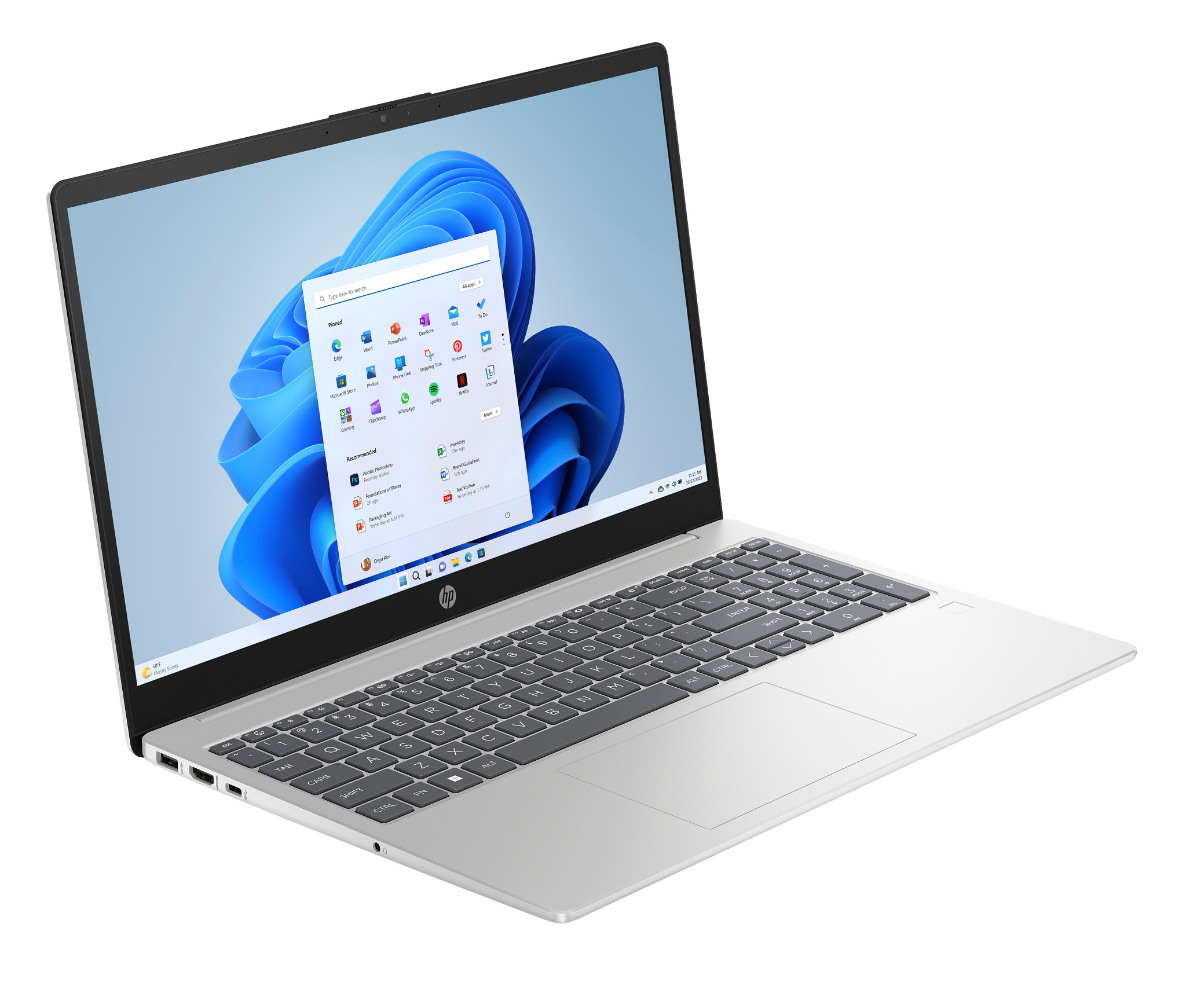 HP Laptop 15, Windows 11 Home, 15.6", Intel® Core™ i5, 8GB RAM, 256GB SSD, HD, Natural silver