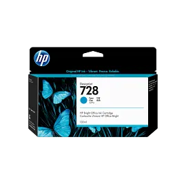 HP 728 130-ml Cyan DesignJet Ink Cartridge, F9J67A