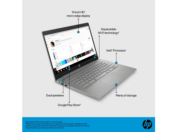 HP Chromebook 14 inch 14a-ne1000, цвет: Intel Celeron, 4 Gb, 64 Gb — фото 8